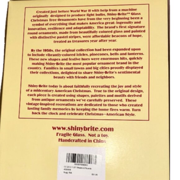 Christopher Radko Shiny Brite Glass Christmas Ornaments 1.25 in. Set of 20 - Picture 2 of 2